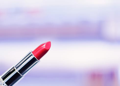 Red lipstick, makeup product and luxury cosmetic brand