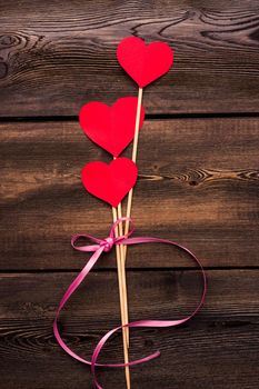 heart shaped flower gift holiday wooden background valentine. High quality photo