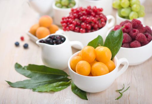 berry mix isolated on a white background.