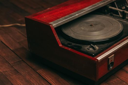 retro turntable old collection technology musical instruments. High quality photo