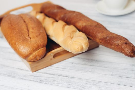 loaf in breadbox fresh baked goods food ration kitchen freshness. High quality photo