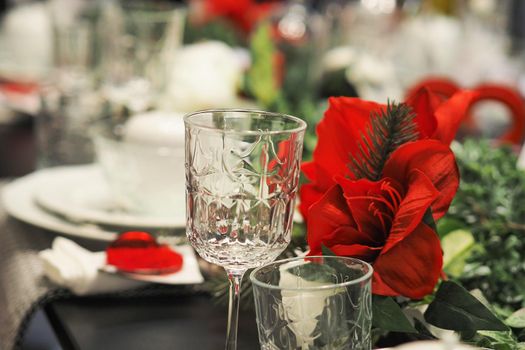 A beautiful glass of wine on the table. High quality photo