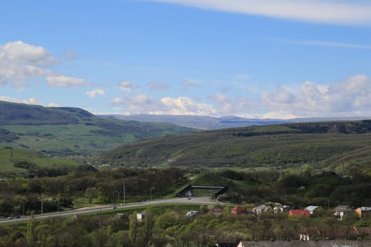 Beautiful nature, view of the mountain. A panoramic shot.