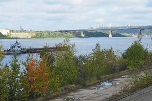 River. Seaport Production on water. Sand mining and shipping.