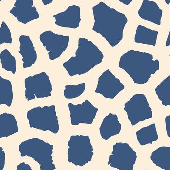 Abstract modern giraffe seamless pattern. Animals trendy background. Blue decorative vector stock illustration for print, card, postcard, fabric, textile. Modern ornament of stylized skin