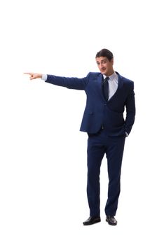 Young businessman isolated on white background 