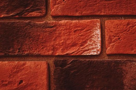 Red brick texture as surface background, interior design and exterior wall backdrop