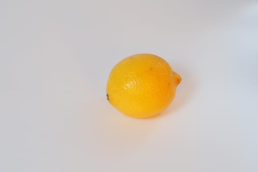 Lemon. Citrus yellow, whole. Close-up on a white background. High quality photo