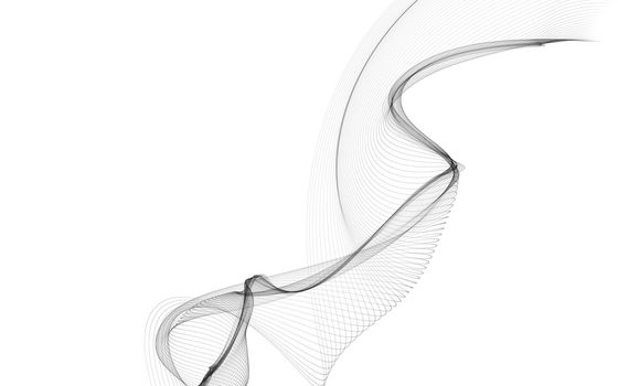 Abstract Curved Shapes. White Circular Background. Abstract background. 3d illustration