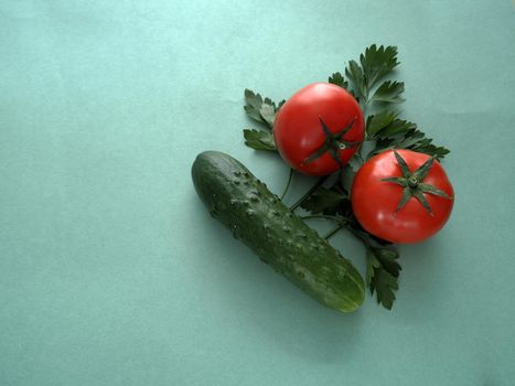 Ripe vegetables. Red tomato close-up. Two tomatoes.