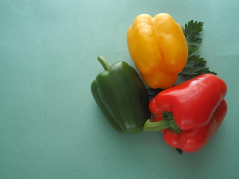 Ripe vegetables for salad. Bulgarian pepper. High-quality image