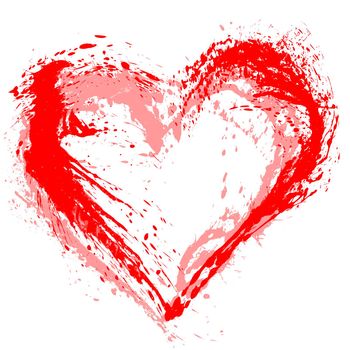 Abstract red heart on white background