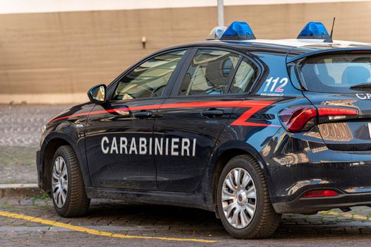 terni,italy march 15 2021:car of the police carabinieri parked in the city