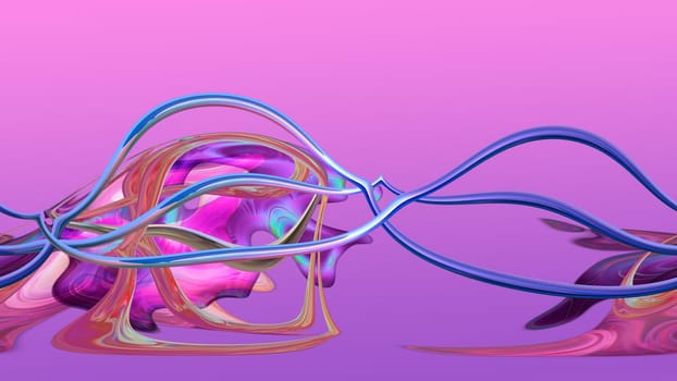 Abstract fantasy background of shapes and lines. 3d image, 3d rendering