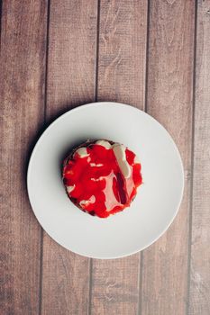 cake on a saucer cup of tea sweets enjoyment snack. High quality photo