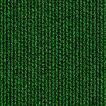 Green digital background, vertical lines of random letters and digits on black, matrix concept