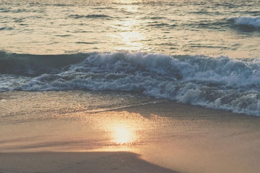 Colorful vibrant ocean sea wave beach summer background landscape on vacation day. 