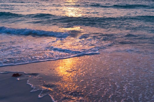 Colorful vibrant ocean sea wave beach summer background landscape on vacation day. 