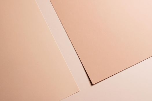 Beige A4 papers as office stationery flatlay, luxury branding flat lay and brand identity design for mockups