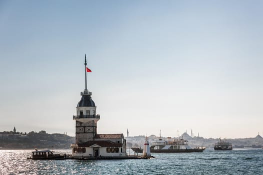 The Maiden's Tower since the medieval Byzantine period, is a tower lying on a small islet located at the southern entrance of the Bosphorus in Istanbul, Turkey.