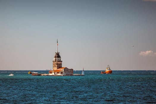 The Maiden's Tower since the medieval Byzantine period, is a tower lying on a small islet located at the southern entrance of the Bosphorus in Istanbul, Turkey.