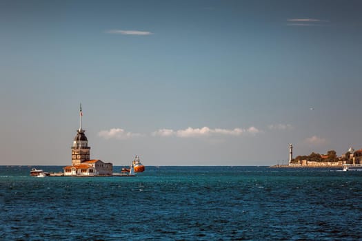 The Maiden's Tower since the medieval Byzantine period, is a tower lying on a small islet located at the southern entrance of the Bosphorus in Istanbul, Turkey.