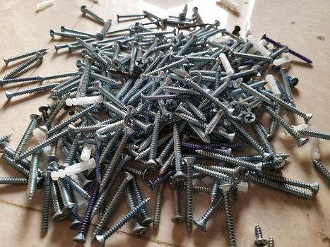 Metal Screw Set, screw Stainless Bolt, Hardware Repair Tools. Head Icons. Nails, Rivets, Nuts. Realistic
