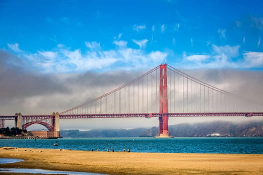 Travel in San Francisco. The view of Golden Gate Bridge, San Francisco, California, USA.