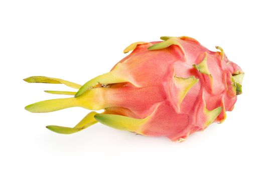 Fresh, pink dragon fruit, pitaya on a white background.