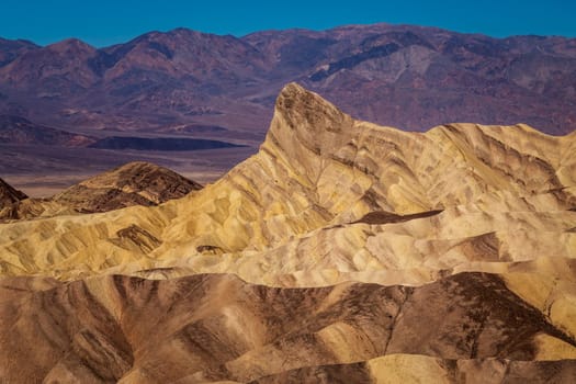 Ridges form a hilly landscape in Death Valley National Park.