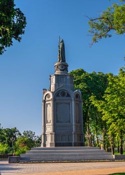 Kyiv, Ukraine 07.11.2020. Monument to Prince Vladimir the Great on Vladimirskaya Gorka in Kyiv, Ukraine, on a sunny summer morning