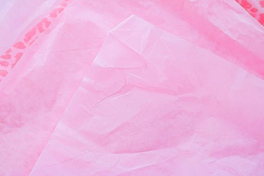 Pink tissue paper flatlay background, luxury branding flat lay and brand identity design for mockups