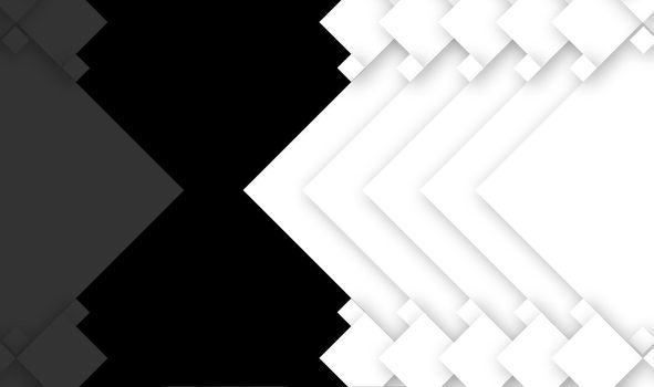 design template showing abstract mirror effect of white shapes rotated spiked squares shapes position at equal distance with 10% of opacity down in the mirror effect