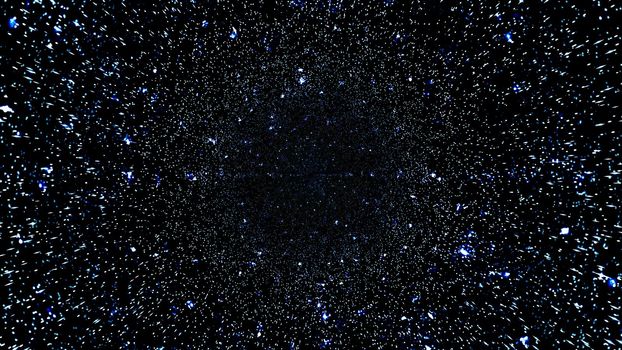 3D illustration of magic night sky with bright shining stars creating abstract graphic background