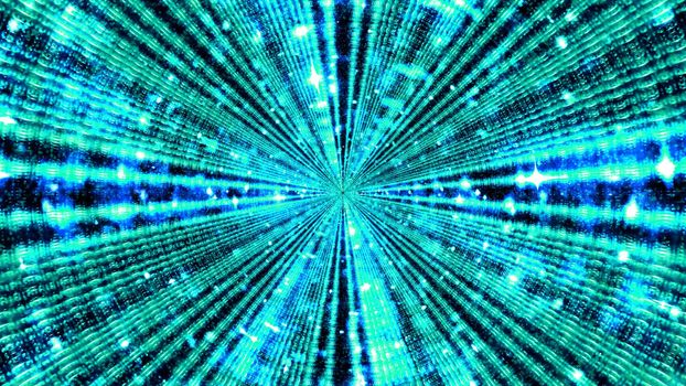 Abstract background of bright shiny lines of fractal symmetric pattern in 3D illustration