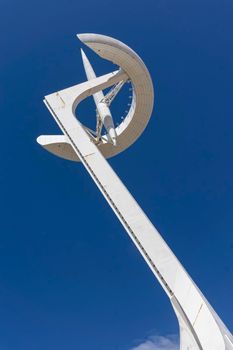 Telecommunications tower in one of the mountains of Barcelona in Spain