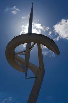 Telecommunications tower in one of the mountains of Barcelona in Spain