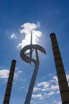 Telecommunications tower in one of the mountains of Barcelona in Spain