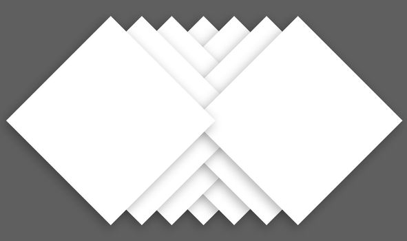 centered square design template created by overlapping in gray background