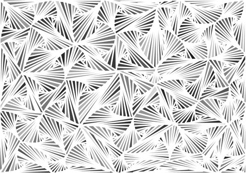 A background of triangles of black and white shades interconnected, abstract background consisting of triangles.