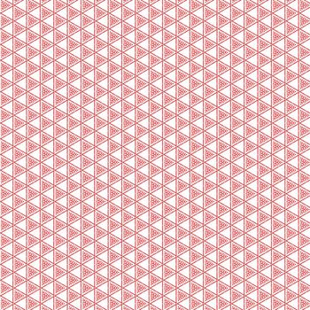 Red color symmetrical pattern layout on solid white sheet of wallpaper. Concept of home decor and interior designing