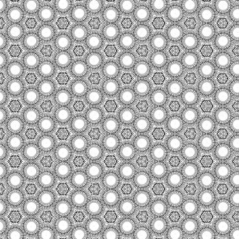 Beautiful and elegant monochromatic and grey symmetrical mandala designs on solid sheet of wallpaper