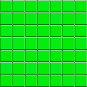 Green square pattern on solid sheet of wallpaper. Concept of home decor and interior designing