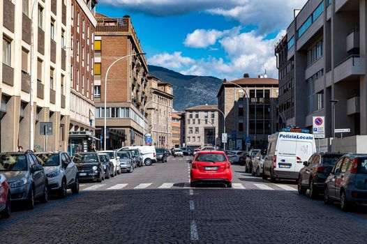 terni,italy march 18 2021:corso of people ending in the square of the people terni