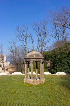 ancient stone water well in the city of Gerona