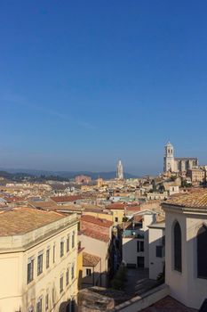 Landscape of the City of Girona in Catalonia, Spain