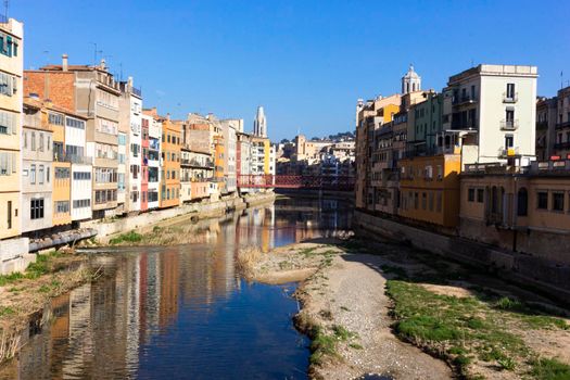 River of the City of Girona in Catalonia, Spain