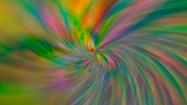 Abstract blurry green background with rainbow glow.