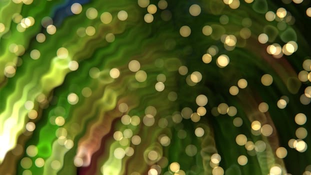 Abstract textured green background with yellow bokeh. Design, art