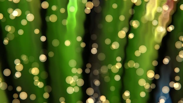 Abstract textured green background with yellow bokeh. Design, art
